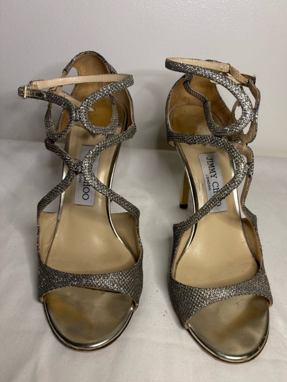 Jimmy Choo Lame Glitter Stiletto Heels